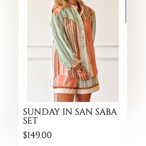 NWT Multicolor Striped Button-Down Set